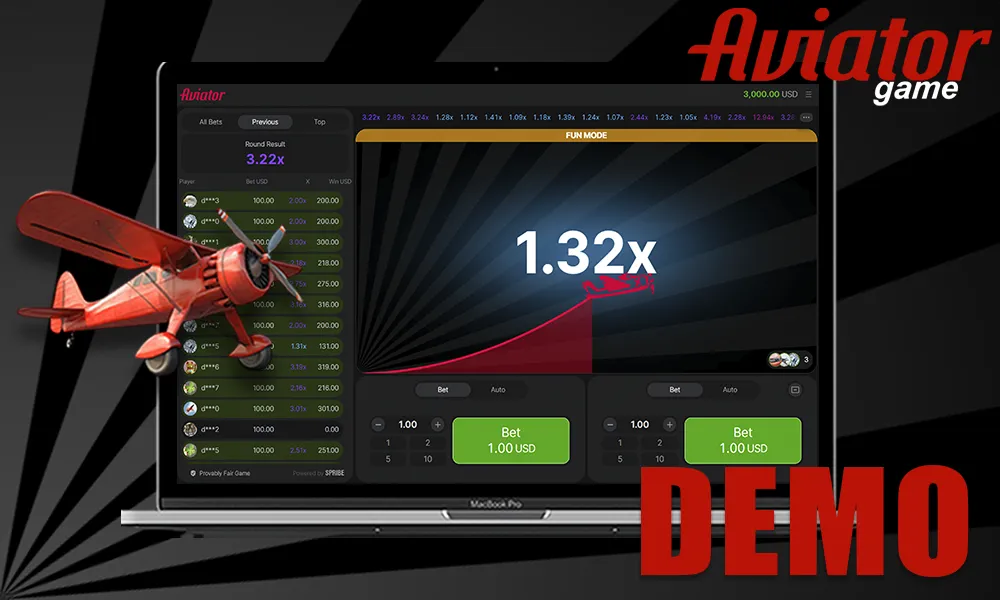Information about the Aviator demo version, which can be played for free